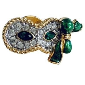 Swarovski VTG Push Pin Signed Crystal Rhinestone Scatter Masquerade Trilogy Mask